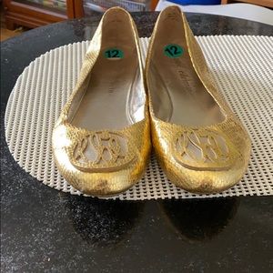 Gold size 12 Libby Edelman flats